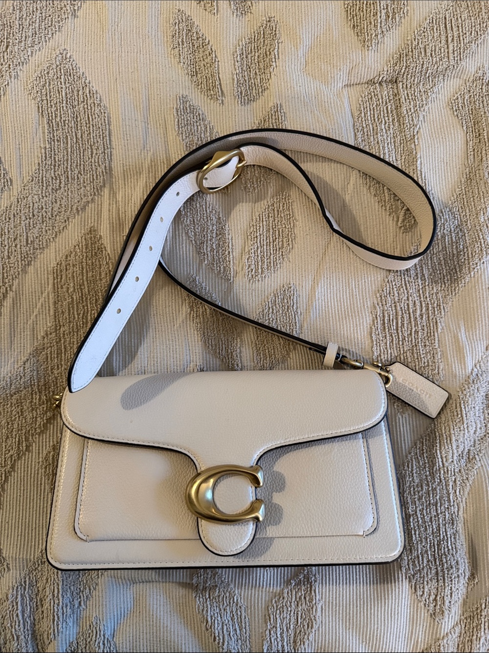 Coach Chalk Pebbled Leather Crossbody with Gold 'C' Turnlock